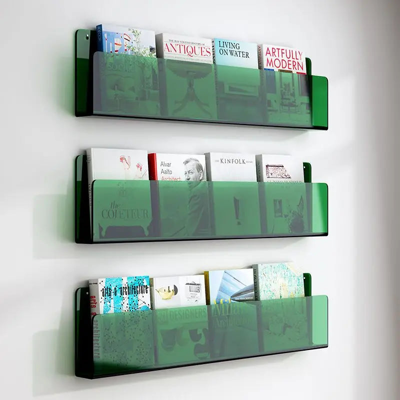 acrylic wall-mounted magazine rack for brochures and files - vue 10 sur 17