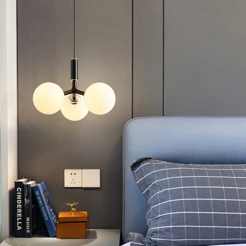 Nordic glass pendant light with metal - vue 4 sur 12
