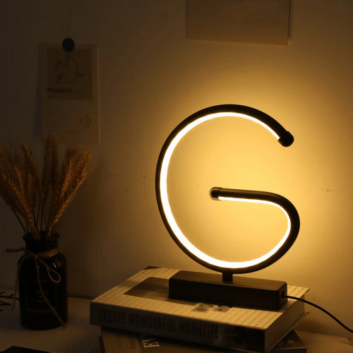 Creative G-shaped USB lamp for interior decoration
