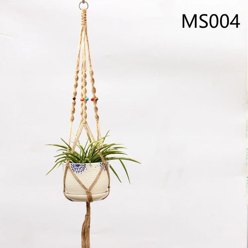 hemp rope hanging basket for decorative plants - vue 11 sur 16