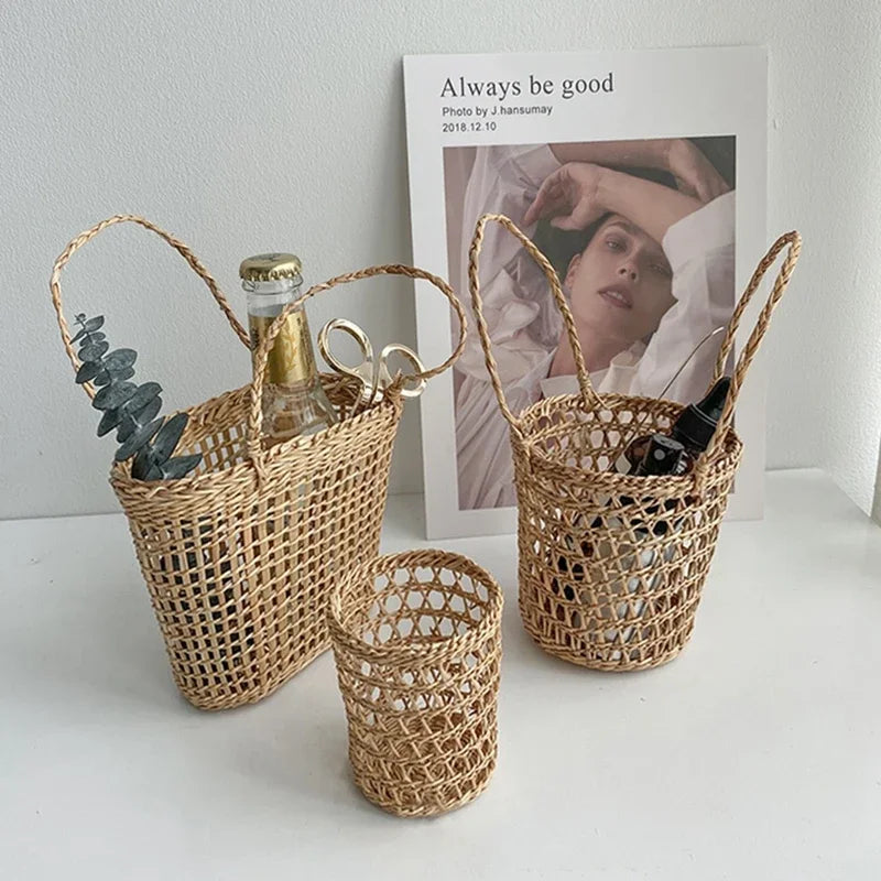 rattan picnic basket for storage and home decor