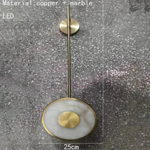 Modern natural marble and gold metal wall light
