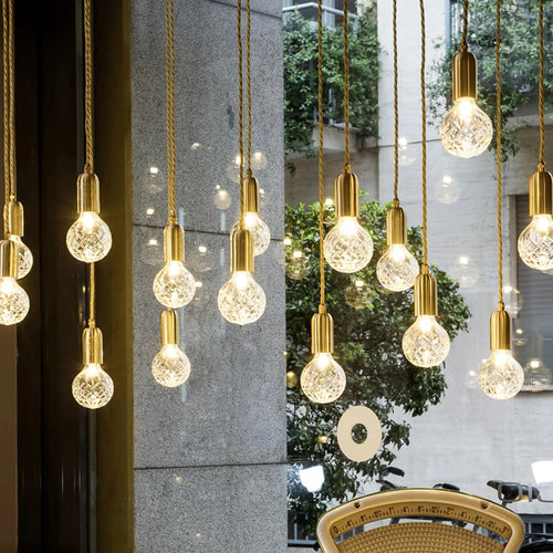 Elegant glass chandelier for restaurant and bar - vue 4 sur 16
