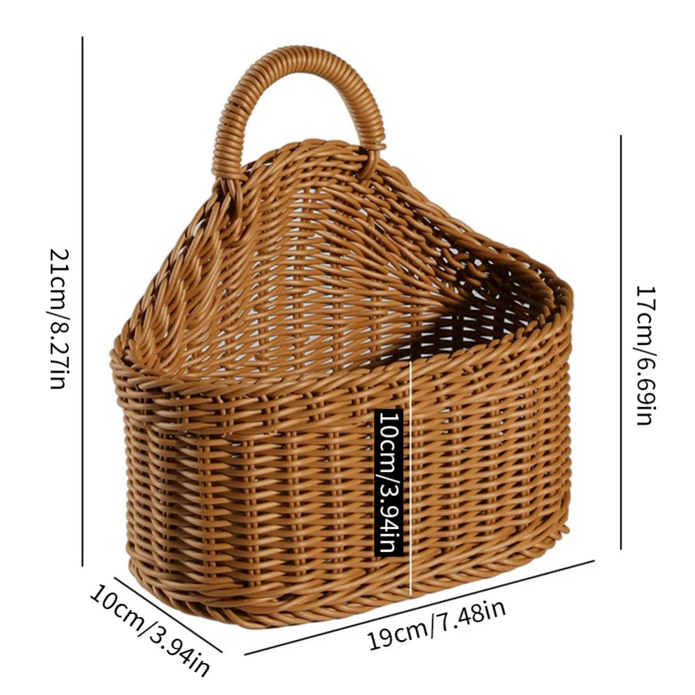 wicker hanging baskets for decorative storage and organization - vue 11 sur 12