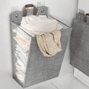 Multifunctional wall-mounted foldable adhesive laundry basket for clothes