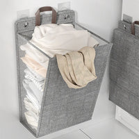 Multifunctional wall-mounted foldable adhesive laundry basket for clothes