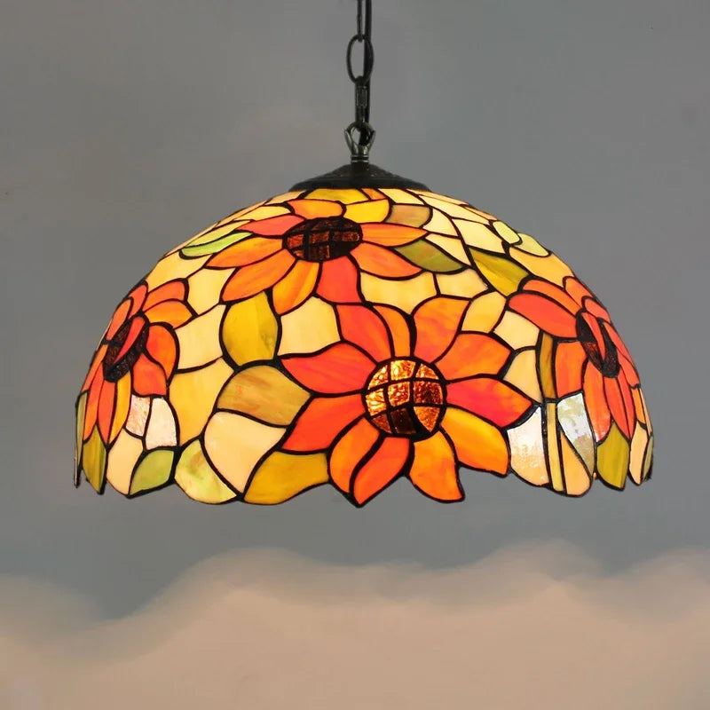 Lustre en verre coloré Tiffany rétro européen - vue 17 sur 29