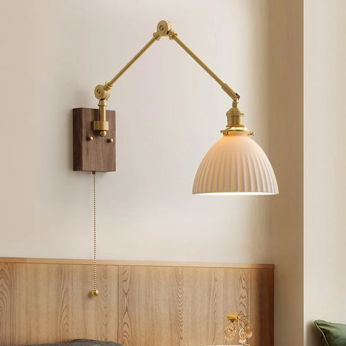 iwhd Copper swing arm LED wall light with pull chain switch - vue 7 sur 23
