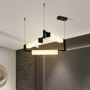 Modern white marble LED pendant ceiling light, contemporary decorative style, ideal for villas