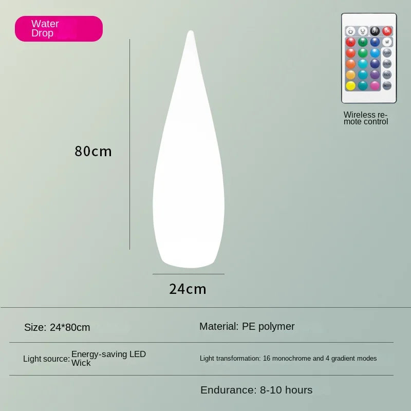 Waterproof solar garden floor lamp with water drop shape - vue 10 sur 14