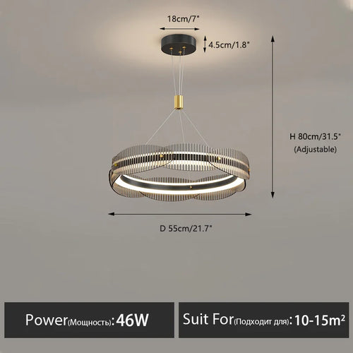 Modern designer chandelier for living room and restaurant pendant lighting - vue 10 sur 12