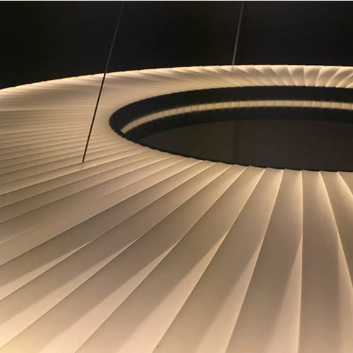 Modern fabric Iris LED chandelier for hotel decor - vue 6 sur 15