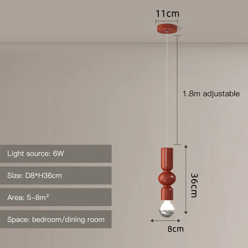 Modern nordic LED pendant light for elegant interior decor - vue 9 sur 12