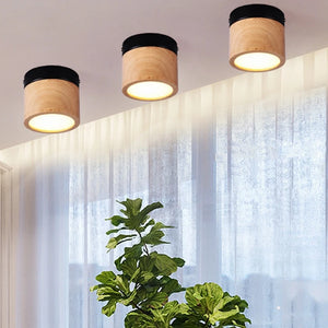 Modern nordic wood LED ceiling light for interior design