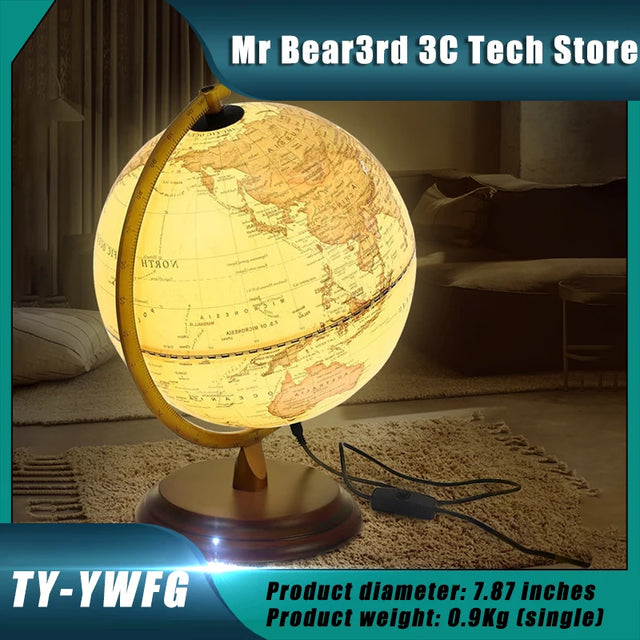 LED desk lamp with decorative rotating globe