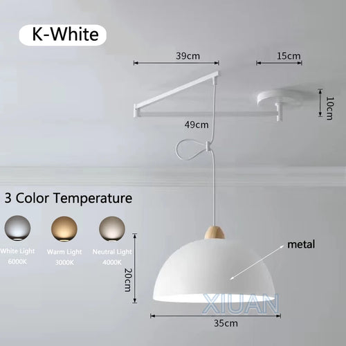 Modern swinging arm LED pendant light - vue 19 sur 30