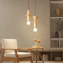 Modern log pendant light in Japanese style for an elegant interior