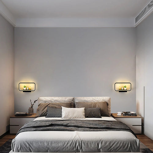 Modern touch wall light with dimmer and wireless USB charging - vue 5 sur 10