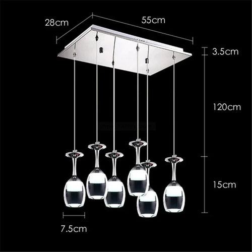 Modern wine glass pendant lights for bar and café - vue 12 sur 16