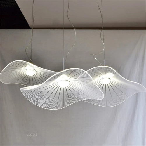 modern decorative acrylic lotus leaf pendant light - vue 4 sur 12
