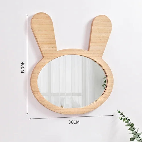 cute decorative wooden hanging mirrors for kids - vue 8 sur 13