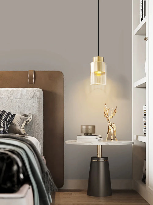 Modern copper pendant light for elegant interior decor - vue 4 sur 8