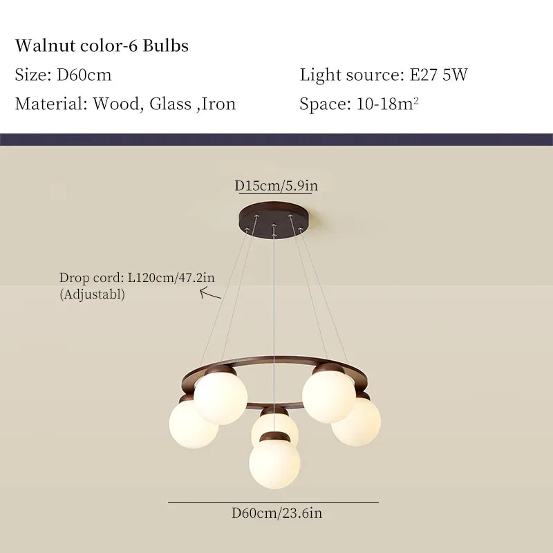 Designer wooden chandelier for contemporary home decor - vue 13 sur 14