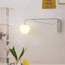 led wall light with glass swing arm for reading