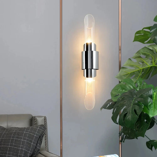 Modern gold chrome wall light - vue 4 sur 8
