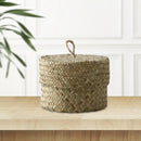 handmade woven rattan storage basket with lid