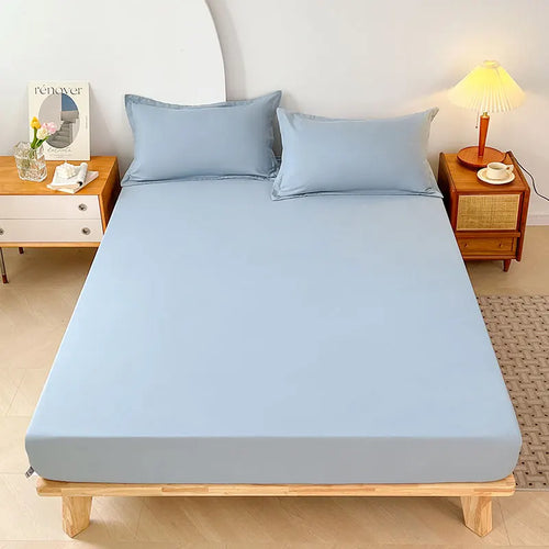 1PC Plain Color Waterproof Mattress Cover,Polyester Material, Thin Breathable,Bedroom，Four Seasons Apply - vue 12 sur 13