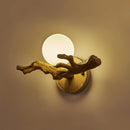 Vintage LED wall light in resin tree branch design