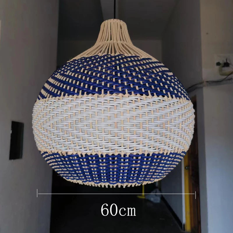 Vintage woven rattan pendant light for retro decor