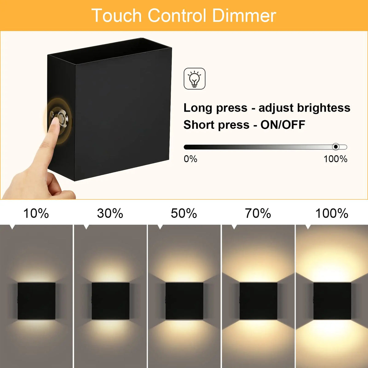 Rechargeable cordless led wall light with motion sensor and USB - vue 3 sur 10