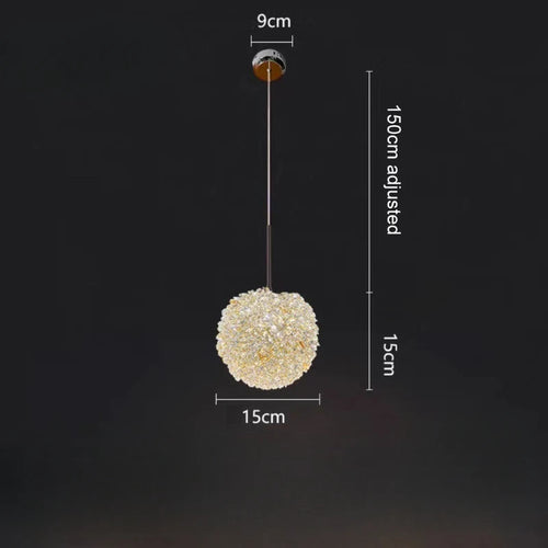 Modern luxury k9 crystal flower pendant light - vue 10 sur 10