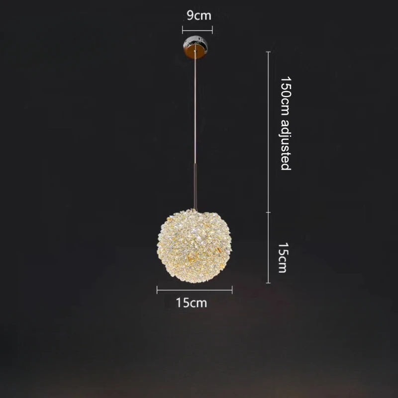 Modern luxury k9 crystal flower pendant light - vue 9 sur 10
