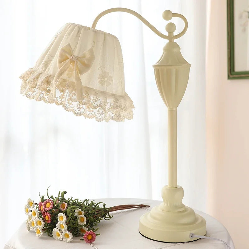 Decorative princess style fabric LED table lamps