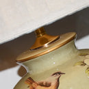 Nordic ceramic desk lamp with flower and bird pattern