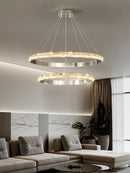 Luxurious modern stainless steel crystal pendant light