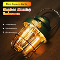 lampe rétro portable rechargeable pour camping et éclairage extérieur