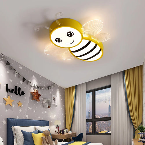 Pink and gold bee ceiling light for children's rooms - vue 6 sur 9