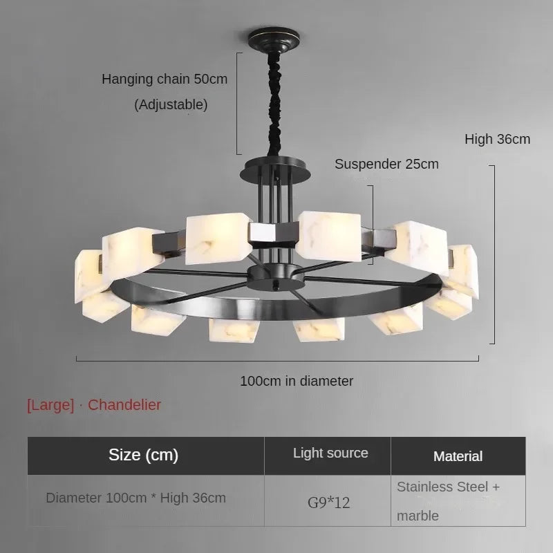 Modern Spanish marble pendant light for elegant interiors - vue 10 sur 10