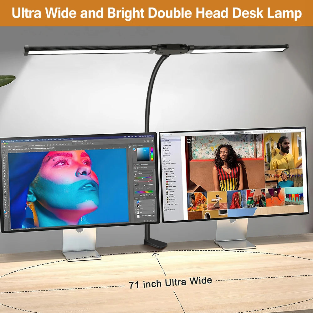 Double head LED desk lamp - vue 6 sur 7