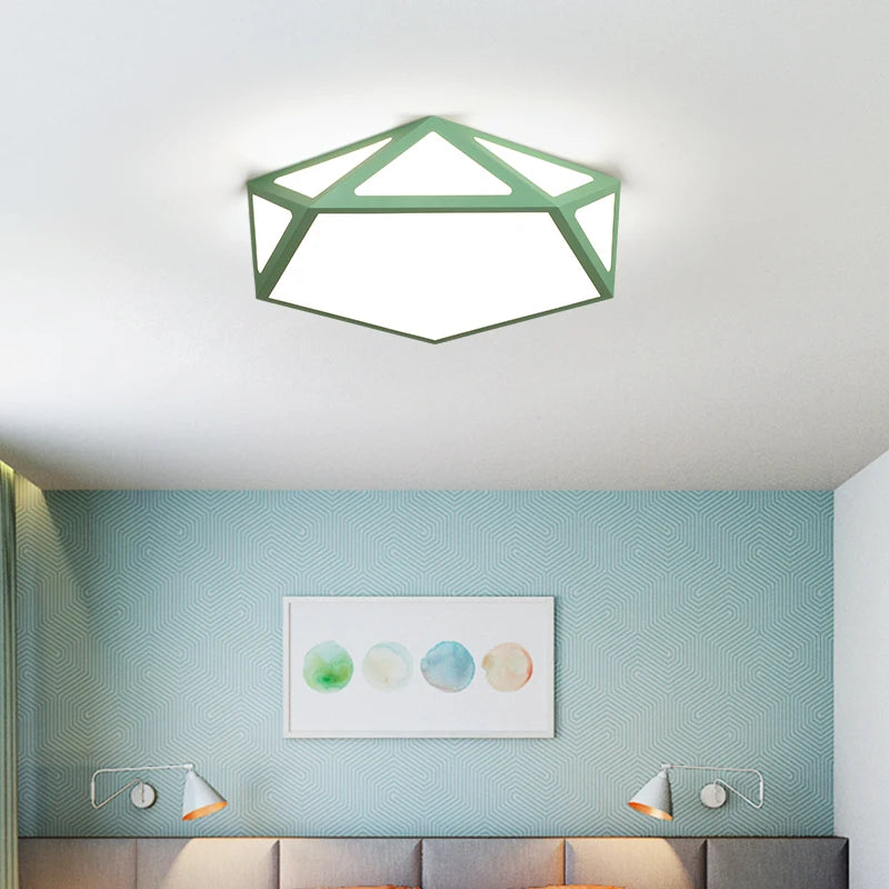 Ultra-thin modern geometric LED ceiling light