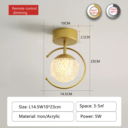Acrylic LED ceiling light luxury indoor stepless dimming