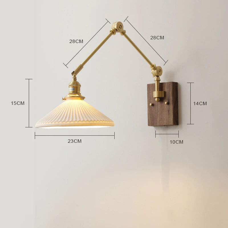 iwhd Copper swing arm LED wall light with pull chain switch - vue 17 sur 23