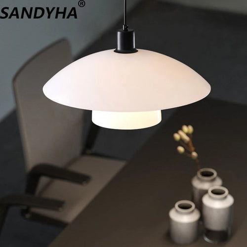 Danish design glass chandelier for modern lighting - vue 4 sur 8