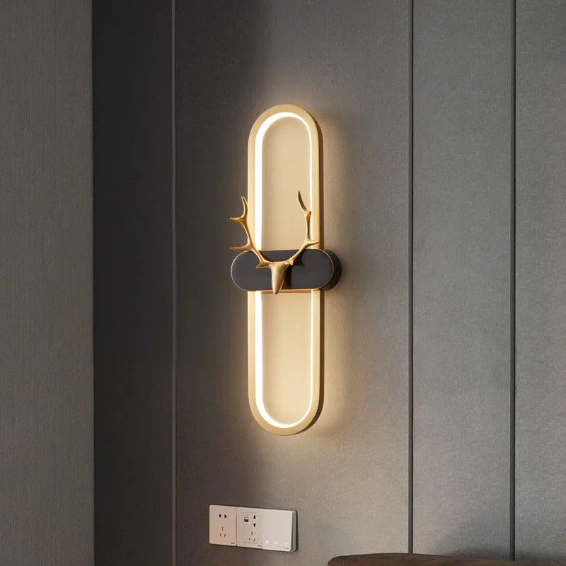 Nordic deer head copper dimmable wall light