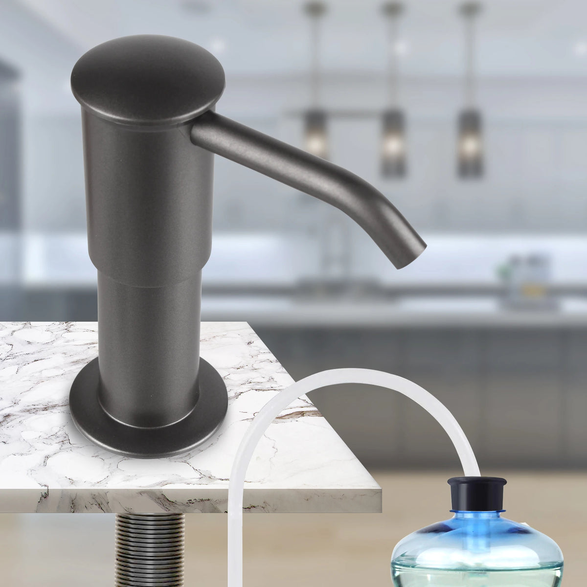 kitchen soap dispenser with built-in extension tube