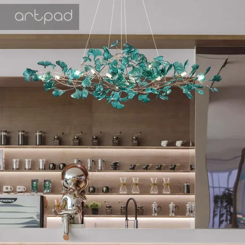 Artpad Nordic romantic chandelier with acrylic leaves for the home - vue 2 sur 21